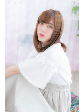 ミック 日暮里店(miq) シースルーバング×ツヤカラー☆甘めナチュラルミディ