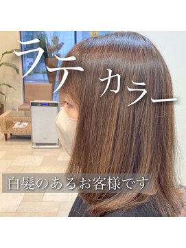アッシュ 下丸子店(Ash) 脱白髪染めハイライト【ミディアムストレート】白髪染め卒業