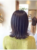 大人可愛い20代30代◎切りっぱなしボブココアアッシュ韓国風