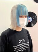 ダブルカラーブルーベージュカラーケアブリーチハイトーンカラー