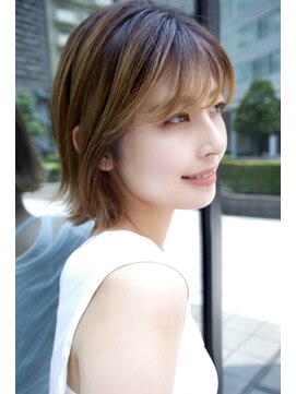 グランアージュ 船橋南口店(grandage) ミニウルフ/くびれウルフ/ センターパート/ ブラウン