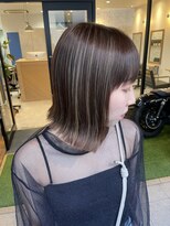 ヘアガーデン オフ(hair garden off) 切りっぱなしハイライトボブ