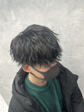 リプレイ 草津店(RIPLAY) ハイライト/マッシュパーマ/ウルフ/アッシュブラック