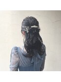 お呼ばれハーフアップヘアアレンジ