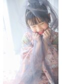 編みおろし　ハーフアップ