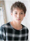 10代20代ブリーチデザインくせ毛風メンズショートX草加
