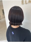 ラベンダーグレージュ/ラベージュ/切りっぱなしボブ