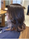 ワンブリーチイヤリングカラーホワイトミルクティー