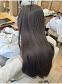 グレージュカラー ブリーチなし 透明感カラー 春カラー