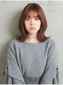 ゆるふわミディアム/ハッシュカット/ベージュ/韓国レイヤー