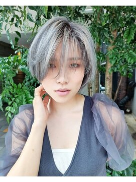 パープル(purple) ホワイトモノトーンシルバー