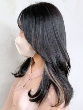 アイティーバイアルバム 八王子店(IT by ALBUM) インナーカラー_カーキグレージュフェザーバング_ba347221