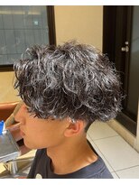 ヘアリゾート エーアイ 原宿(Ai for men) 波巻きスパイラルパーマツーブロックショートマッシュ