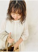 オレンジカラー×パーマ シアーグレージュ