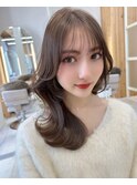 大人かわいい顔まわり　レイヤーカット　韓国ヘア　お色気ヘア