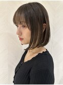シルキーベージュ×グレージュカラー【髪質改善/縮毛矯正】