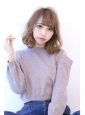 オリーブカラーハイライトカラー小顔セミウェットウェーブ