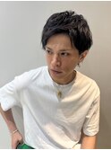 アッシュブラックカルマパーマベリーショートダークアッシュ
