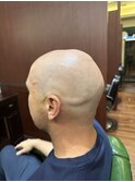 MEN'Sアッシュブラックスキンフェードカット　パーマ