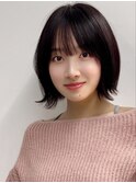 【長谷川】黒髪外はねボブ
