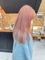 チャプター 問屋町(chapter)&nbsp;ケアブリーチピンクベージュ顔まわりレイヤーカット韓国ヘア岡山