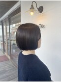 ミニボブ×グレージュ