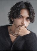 渋谷サーフカール波巻きスパイラルパーマメンズボブウルフカット