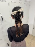 ポニーテールツイン編み下ろしアレンジ