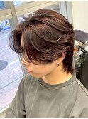 スペインカールスパイキーショートブルーブラックフェザーパーマ