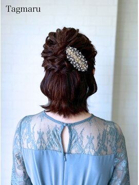 タグマル 短めさんの外はねハーフアップ☆