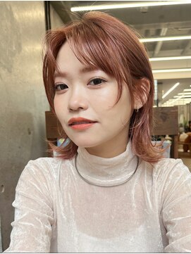 ガーデンヨコハマ(GARDEN YOKOHAMA) 顔まわりレイヤー/アプリコットオレンジ/夏/ボブ/ハイトーン