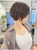 柏グランマッシュショートデザイン暗めカラーハイライトショート