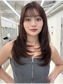 三鷹吉祥寺ロングレイヤーワインレッドココアブラウンボルドー