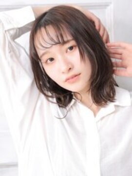 クラッチ 梅田茶屋町店(CLUTCH) 大人可愛い小顔魅せ美髪ツヤ髪ミディアムレイヤー薄めバングB4