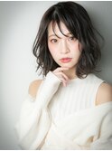 チャコールグレー地毛風カラーミディアムボブw上尾20代30代40代