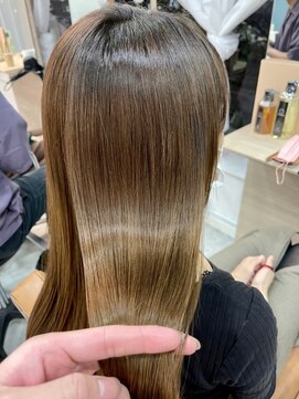 イオエ(ioe) 黒髪/ボブルフ/ネビージュ/小顔/ワンレン/髪質改善/グレージュ