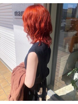 マメ(mame) orange/パーマ/ボブ