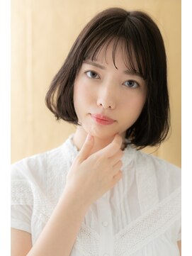 カバーヘア ブリス 戸田公園西口店(COVER HAIR bliss) アッシュブラック大人ガーリーＡラインボブY戸田公園20代30代