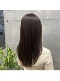 ダークグレー艶髪ストレート