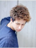ソフトツイストパーマ かき上げ ツーブロック ソフモヒ