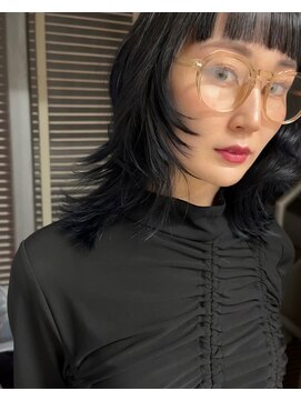 天神美容室 レイヤーカット/海外ヘア/ブルーブラック