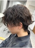 波巻きパーマメンズパーマメンズヘアツーブロックツイストパーマ