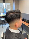 ブルーブラックフェザーパーマツイストスパイラルソフトモヒカン