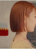 ピンクチェリーレッド大人可愛い小顔カット夏レイヤー艶感