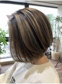 【BOTANIUM by Rr SALON】ハイライトグレージュ×ショートボブ☆