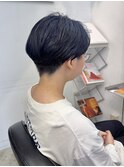 ショートブルーブラックネイビーカラーマッシュショート