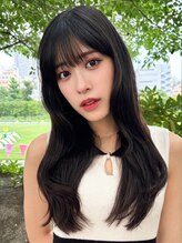 アレンヘアー 阪神尼崎店(ALLEN hair)&nbsp;黒髪ロング/前髪あり/韓国風/顔周りレイヤー/髪質改善