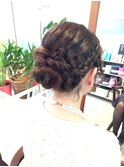 編み込みアップアレンジスタイル【ヘアセット　立川/立川南】