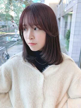 ファースト 仙台店(first) 韓国レイヤーカット×ラベンダーレッド