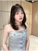 韓国ミディアムレイヤーカットワンカールharuhi